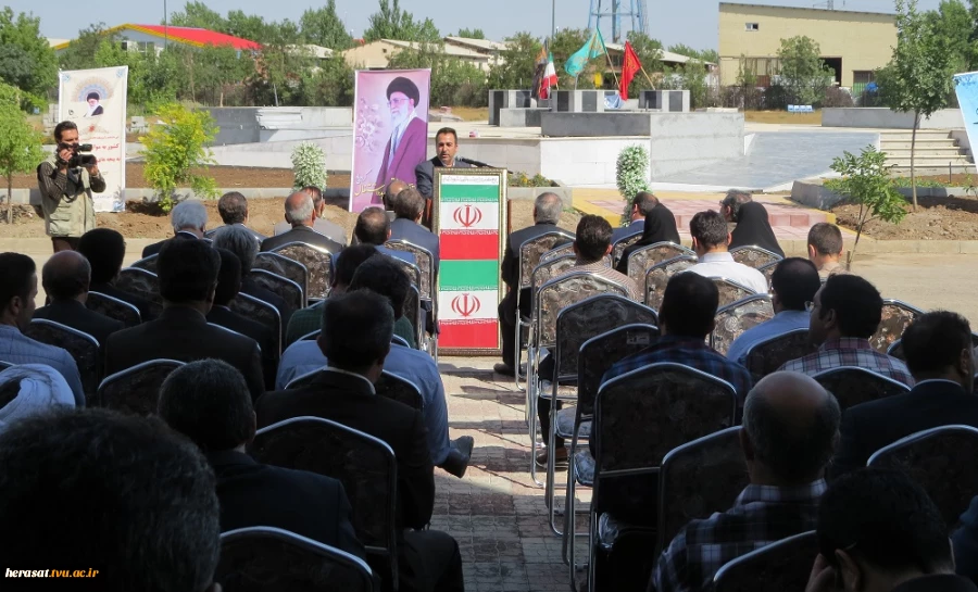 مراسم کلنگ زنی دومین کارگاه سنگین و رونمایی از مزار شهید گمنام آموزشکده پسران اردبیل