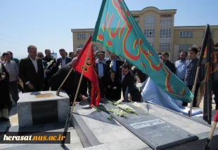 مراسم کلنگ زنی دومین کارگاه سنگین و رونمایی از مزار شهید گمنام آموزشکده پسران اردبیل