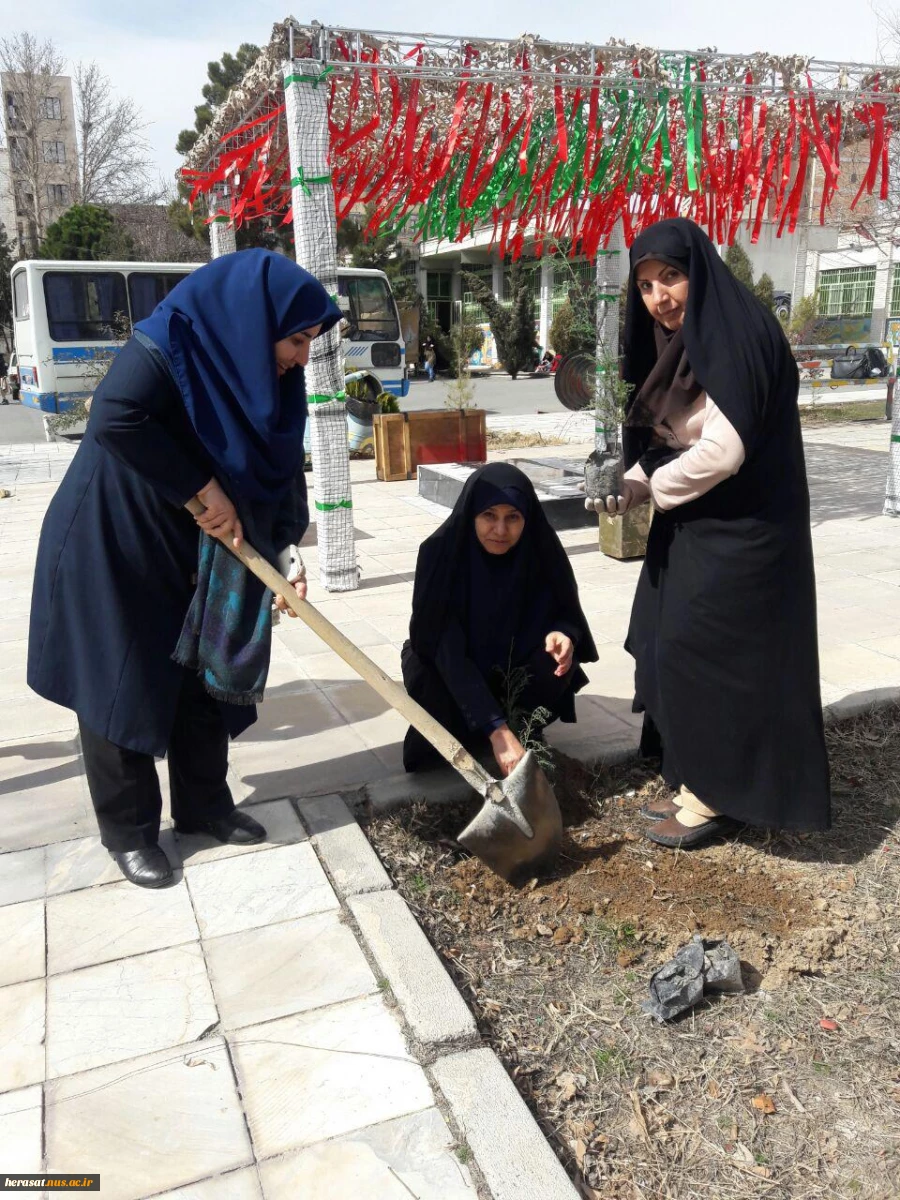 کاشت نهال  توسط مسئول حراست آموزشکده دختران کرج به مناسبت روز درختکاری
