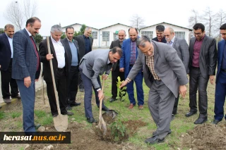 شرکت در مراسم روز درختکاری در آموزشکده پسران آمل با حضور دکتر سلمانی آقای میر حبیبی ورئیس آموزشکده