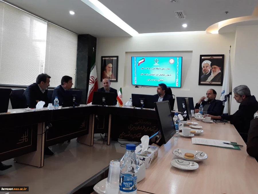 امضای تفاهم نامه در دیدار با معاون هماهنگی امور اقتصادی و توسعه منابع استانداری خراسان جنوبی در سفر ریاست  و مدیر کل حراست دانشگاه فنی و حرفه ای به استان 3